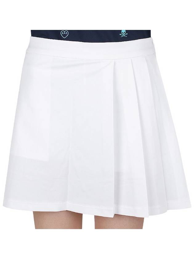 Women's Side Pleat Luxe 4-Way Stretch Twill Skirt White - G/FORE - BALAAN 7