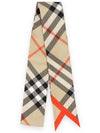 Check Red Hem Silk Scarf Beige - BURBERRY - BALAAN 10