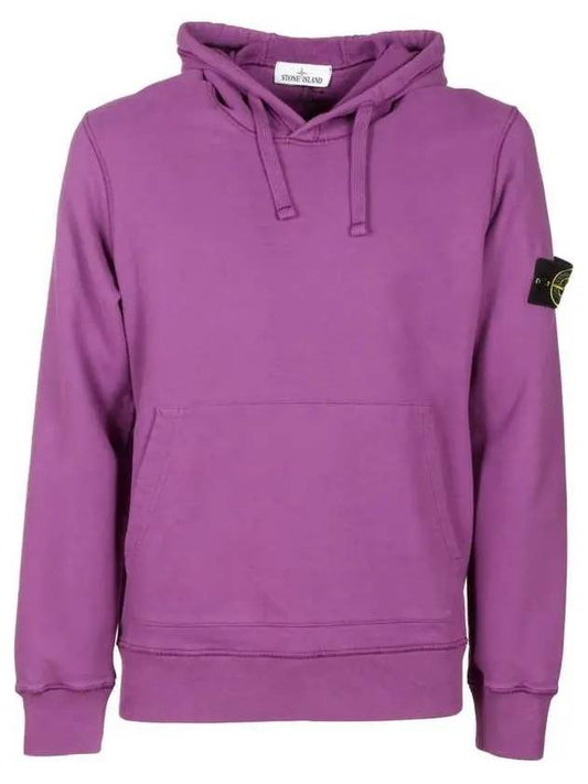 Wappen Patch Brushed Cotton Fleece Hoodie Violet - STONE ISLAND - BALAAN 2