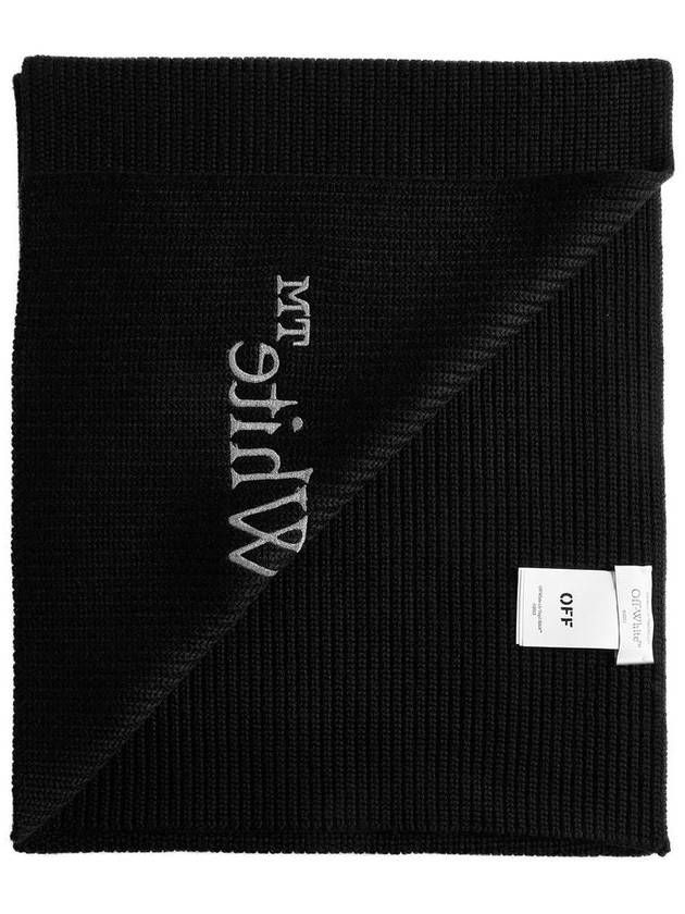 muffler scarf OMMA052F23KNI001 1072 BLACK - OFF WHITE - BALAAN 5