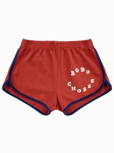 Kids Circle Shorts Burgundy 124AC067 610 - BOBO CHOSES - BALAAN 1