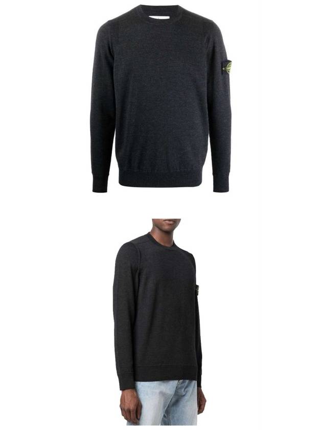 Light Wool Crewneck Knit Top Charcoal - STONE ISLAND - BALAAN 5