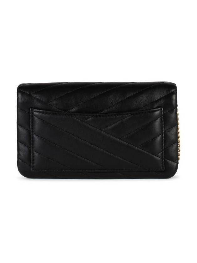 Kira Chevron Chain Cross Bag Black - TORY BURCH - BALAAN 4