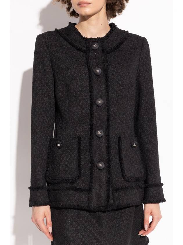 Dolce & Gabbana Tweed Blazer, Women's, Black - DOLCE&GABBANA - BALAAN 3