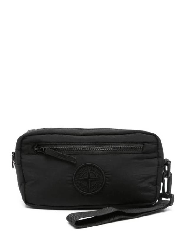 Compass Motif Pouch Bag Black - STONE ISLAND - BALAAN 1