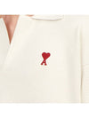 Small Heart Long Sleeve Polo Shirt White - AMI - BALAAN 7