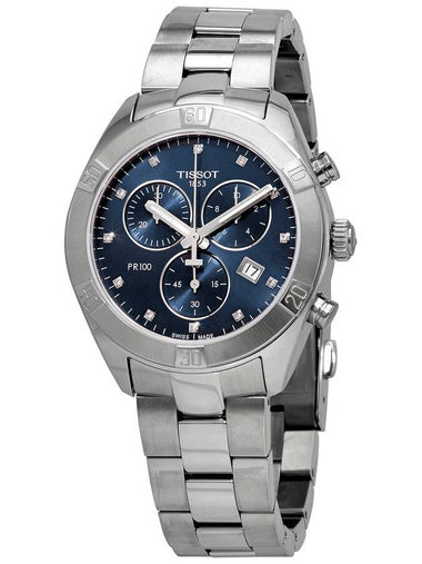 Tissot T-Classic Chronograph Diamond Blue Dial Ladies Watch T101.917.11.046.00 - TISSOT - BALAAN 1