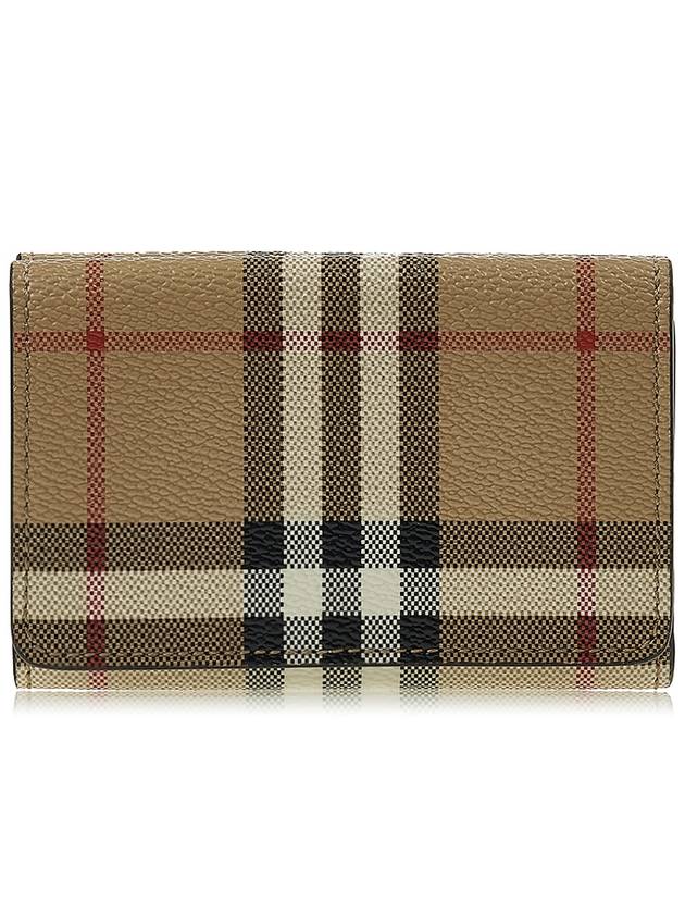 Vintage Check Leather Small Folding Wallet Archive - BURBERRY - BALAAN 4