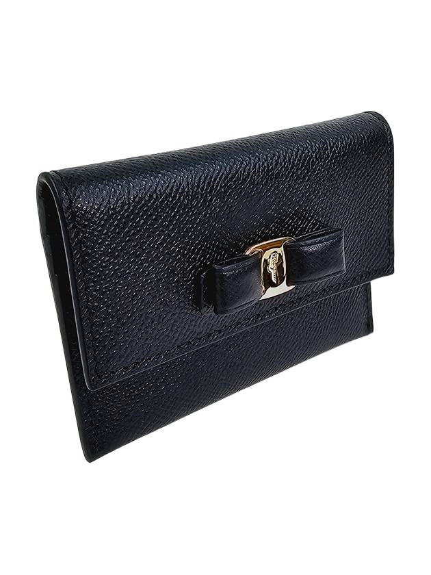 Vara Bow Card Walletr Black - SALVATORE FERRAGAMO - BALAAN 4