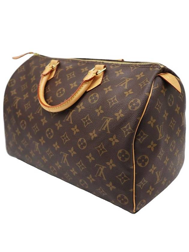 Women s Leather Tote Bag Brown ouis Vuitton M41524 Monogram Canvas Speedy 35 - LOUIS VUITTON - BALAAN 3