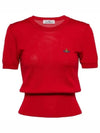 ORB Logo Short Sleeve Knit Top Red - VIVIENNE WESTWOOD - BALAAN 2