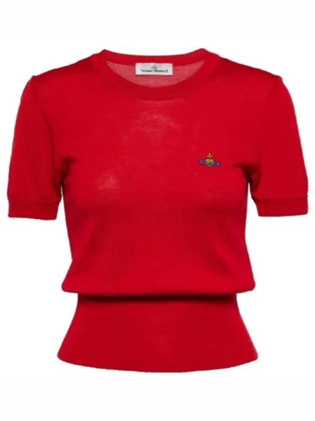 ORB Logo Short Sleeve Knit Top Red - VIVIENNE WESTWOOD - BALAAN 2