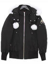 Original Debbie Bomber Jacket White Shearling Black - MOOSE KNUCKLES - BALAAN 4