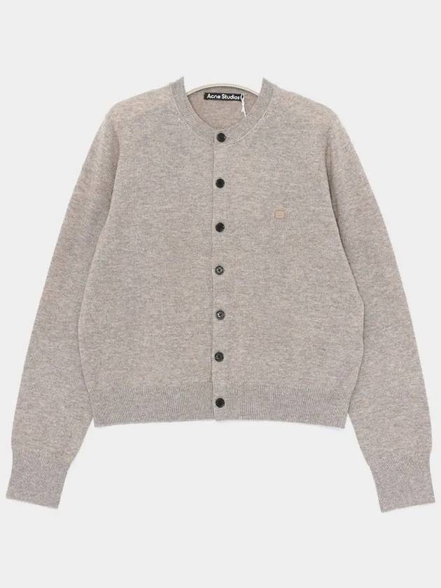 Yak Wool Fitted Fit Cardigan Greige Melange - ACNE STUDIOS - BALAAN 3