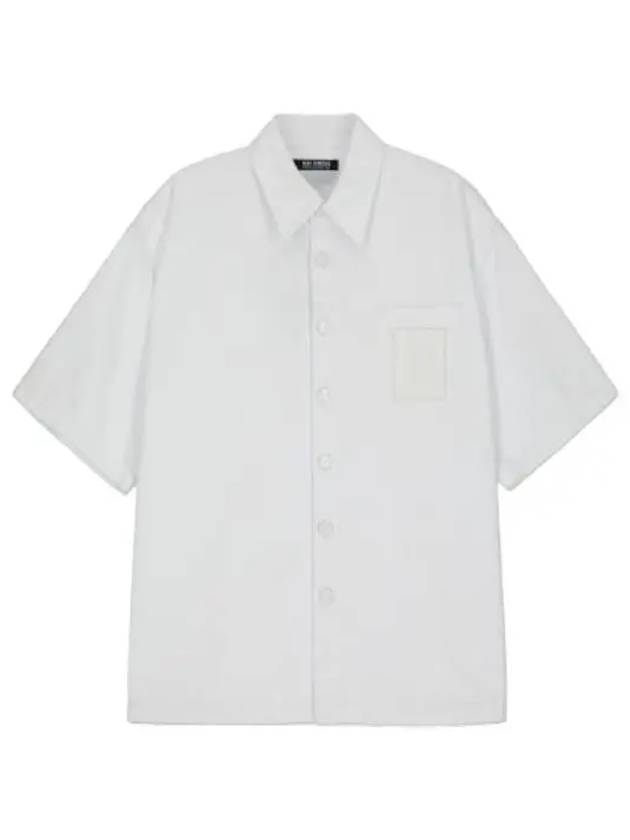 Oversized logo patch short sleeve shirt white - RAF SIMONS - BALAAN 1