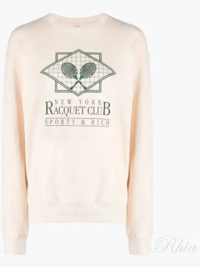 Racquet Club Crew Neck Sweatshirt  Beige - SPORTY & RICH - BALAAN 2