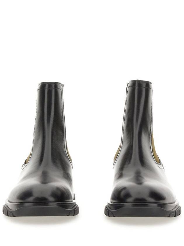 Leather Stack Chelsea Boots Black - ALEXANDER MCQUEEN - BALAAN 4