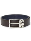 Gancini Reversible Adjustable Leather Belt Midnight Blue Testa Di Moro - SALVATORE FERRAGAMO - BALAAN 3