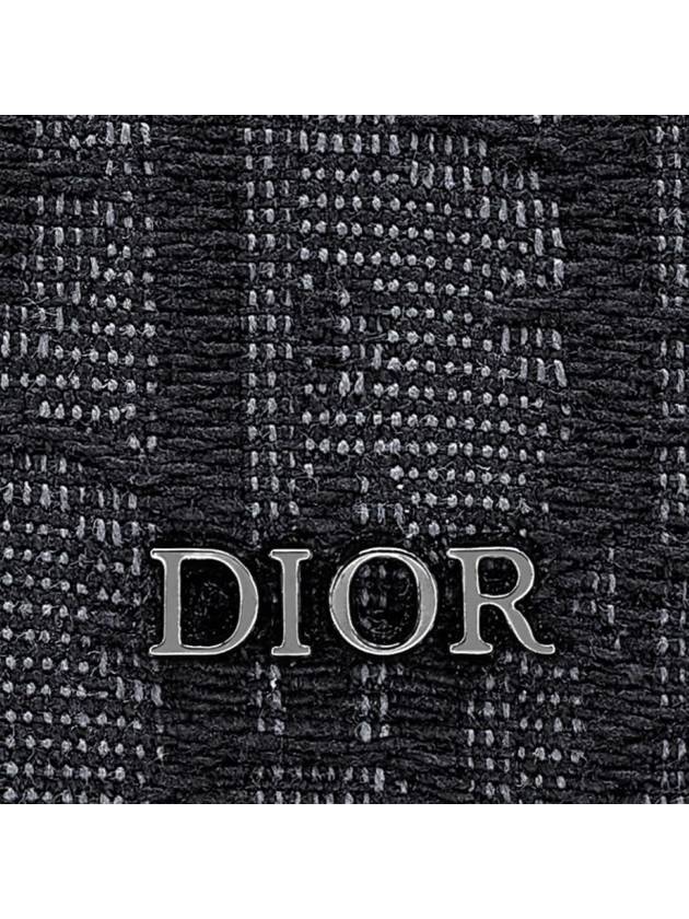 Oblique Jacquard Grain Leather Card Wallet Black - DIOR - BALAAN 5