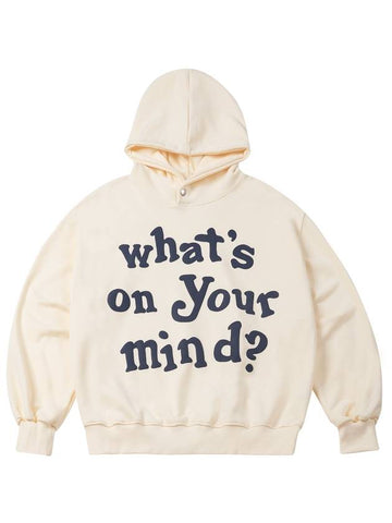 Big Lettering Snap Balloon Hoodie Cream - MOO - BALAAN 1