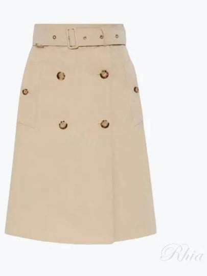 Belt Cotton Gabardine Trench A-Line Skirt Beige - BURBERRY - BALAAN 2