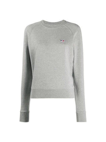 Tricolor Fox Patch Adjusted Sweatshirt Gray - MAISON KITSUNE - BALAAN 1