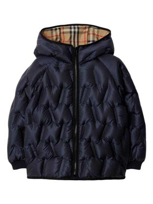 Kids Hooded Padded Navy - BURBERRY - BALAAN 1