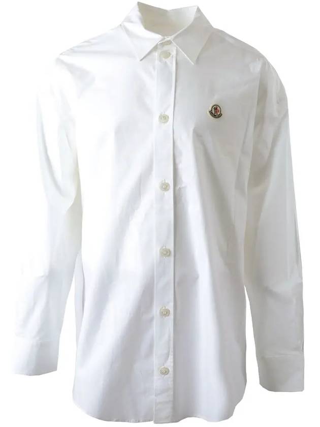 Signature Logo Patch Long Sleeve Shirt White - MONCLER - BALAAN 3