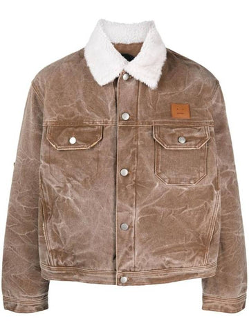 Padded Denim Jacket Brown - ACNE STUDIOS - BALAAN 1