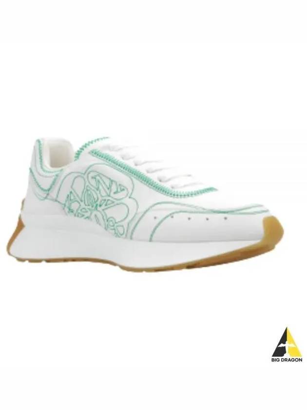 Sprint Runner Low Top Sneakers White Green - ALEXANDER MCQUEEN - BALAAN 2