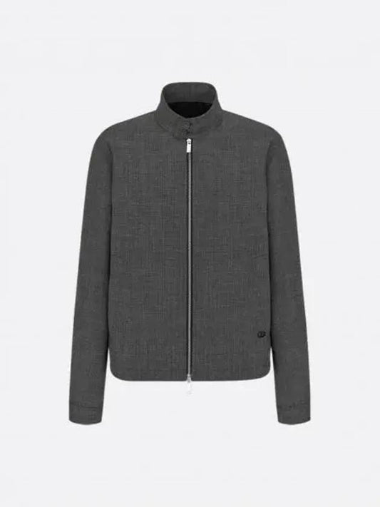 Micro Houndstooth Harrington Shape Blouson Jacket Grey - DIOR - BALAAN 2