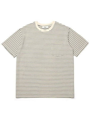 Striped pocket loose short sleeve t shirt ecru - ROLLING STUDIOS - BALAAN 1