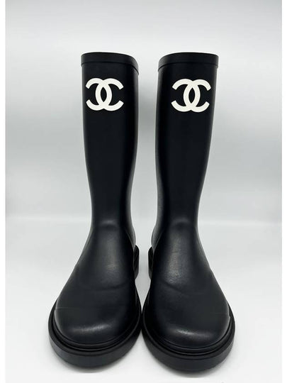 CC Logo Caoutchouc Rain Boots Black - CHANEL - BALAAN 2