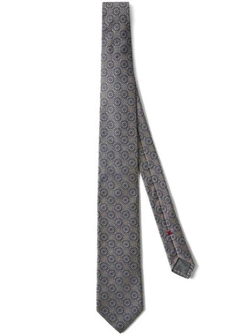 Silk Jacquard Tie Grey - BRUNELLO CUCINELLI - BALAAN 1