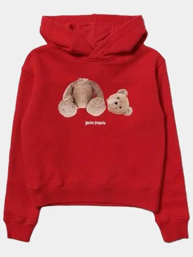 Kids Kill the Bear Printed Hooded Sweatshirt Red Brown PGBB001F21FLE001 2560 - PALM ANGELS - BALAAN 4