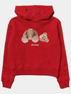 Kids Kill the Bear Printed Hooded Sweatshirt Red Brown PGBB001F21FLE001 2560 - PALM ANGELS - BALAAN 2