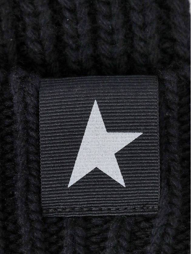 Star Logo Ribbed Wool Beanie Black - GOLDEN GOOSE - BALAAN 4