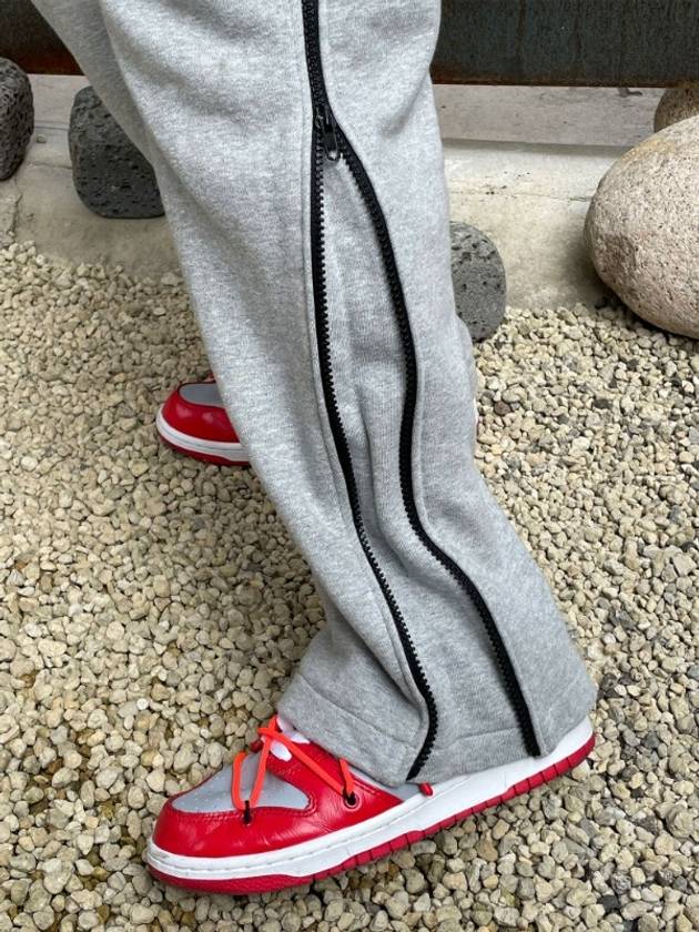 Side Zipper Sweat Pants Grey - CLACO - BALAAN 1