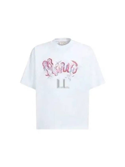 Logo Print Short Sleeve T-Shirt White - MARNI - BALAAN 2