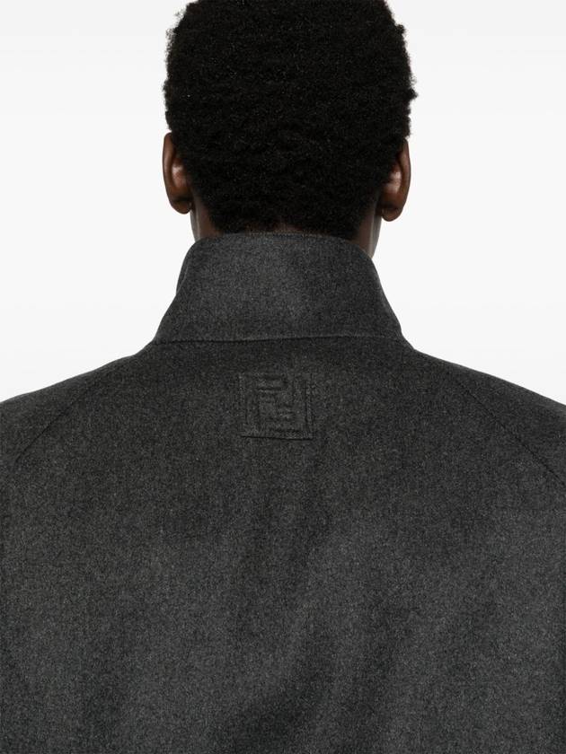 High Neck Cashmere Bomber Jacket Grey - FENDI - BALAAN 6