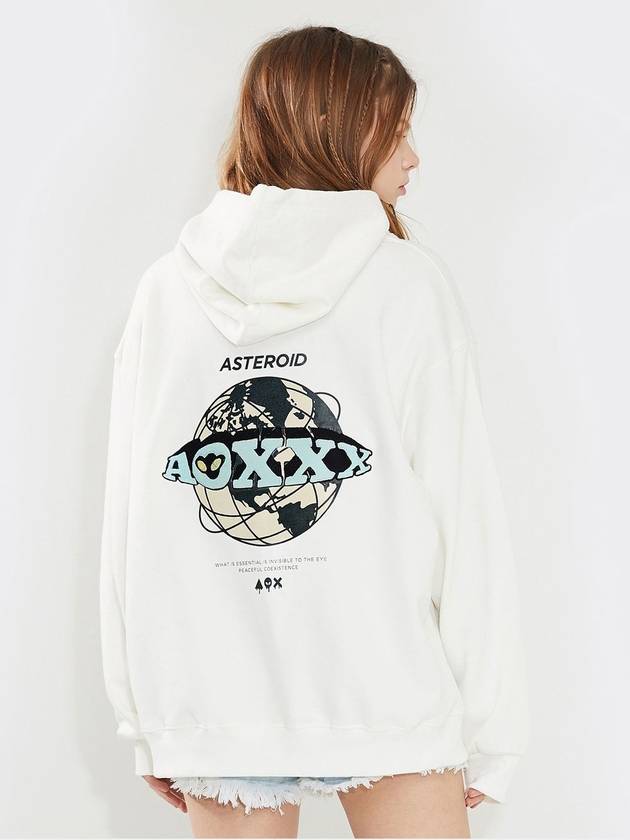 Globe Hoodie Oversize fit White - AOX - BALAAN 2