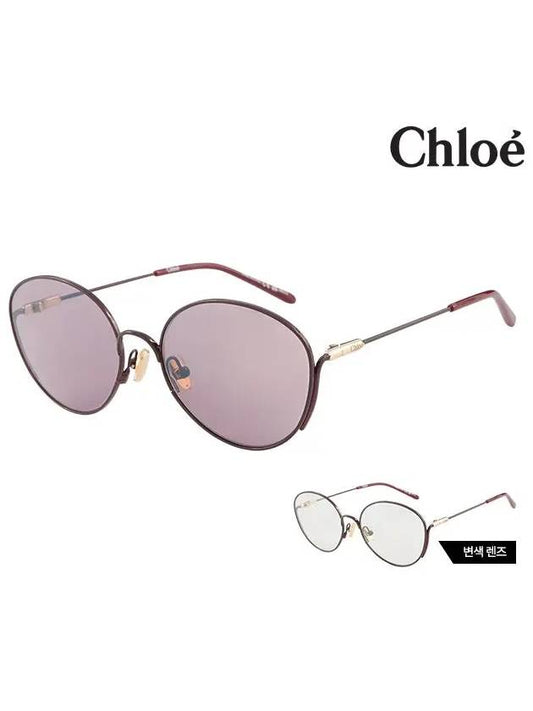 Sunglasses CH0168S 001 Round Discoloration Lens Metal Women s - CHLOE - BALAAN 1