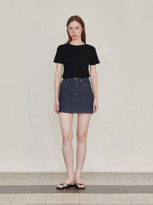 Non fade denim miniskirt indigo - LESEIZIEME - BALAAN 2