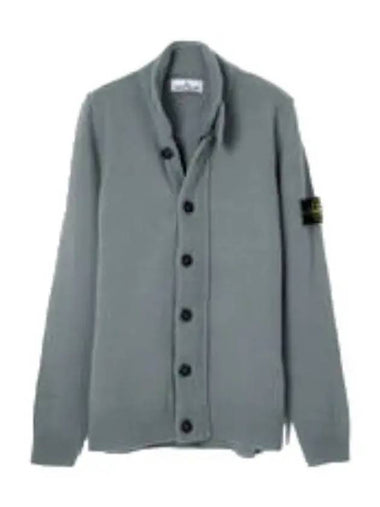 Lambswool zip up button knit cardigan regular fit - STONE ISLAND - BALAAN 1