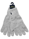 Logo Embroidered Gloves Gray - POLO RALPH LAUREN - BALAAN 4