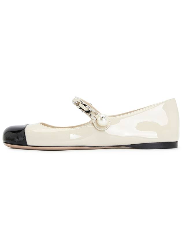 Miu Miu Patent Leather Ballerina Flats Ivory - MIU MIU - BALAAN 5