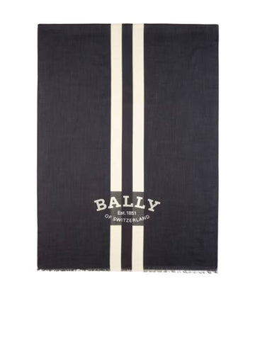 Striped logo scarf muffler navy - BALLY - BALAAN 1