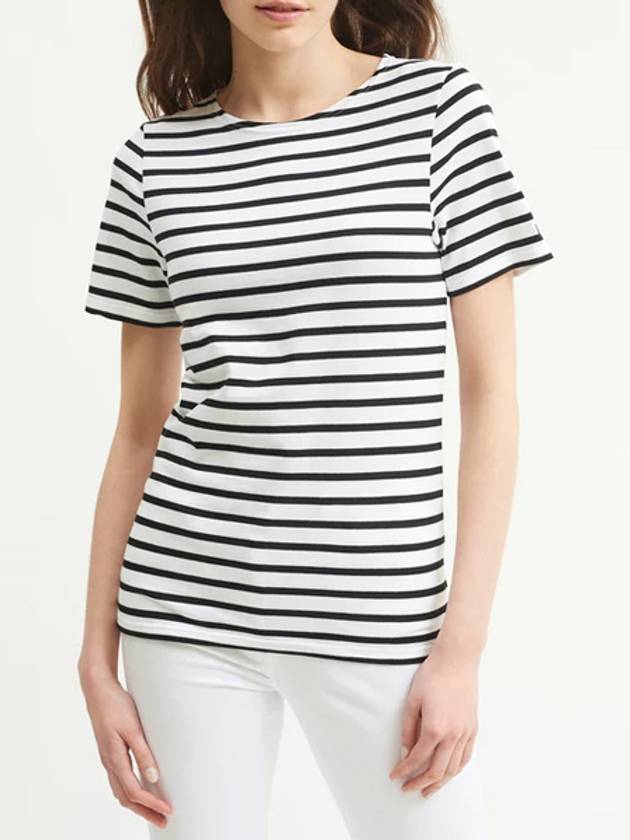 Levant Modern Striped Short Sleeve T-Shirt Black - SAINT JAMES - BALAAN 4