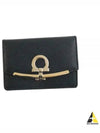 Gancini Calfskin Card Wallet Black - SALVATORE FERRAGAMO - BALAAN 2