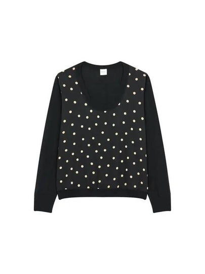 Women s Dot Front Wool Knit Black - PAUL SMITH - BALAAN 1